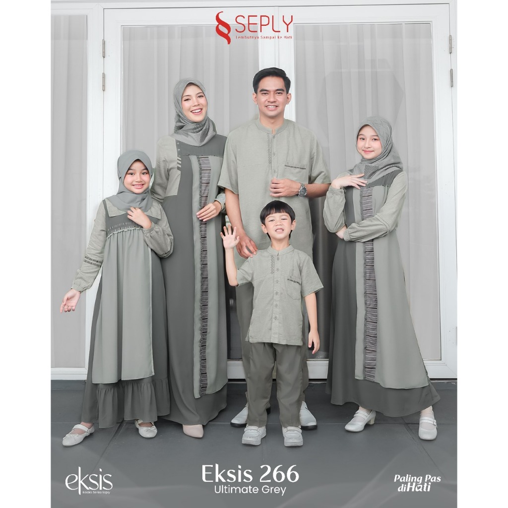 Sarimbit Keluarga 2025 Seply Eksis 266 Ultimate Grey Gamis Couple