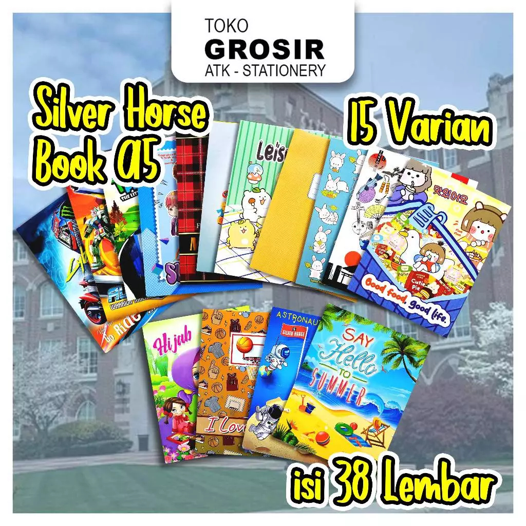 

(LIVE) Buku Tulis Silver Horse 38 lembar 1 Pack ( Isi 10 )