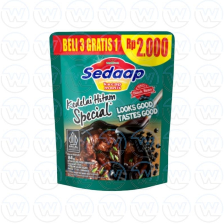 

Sedaap Kecap Manis Kedelai Hitam Special Kemasan 77 gr (Beli 3 Gratis 1)