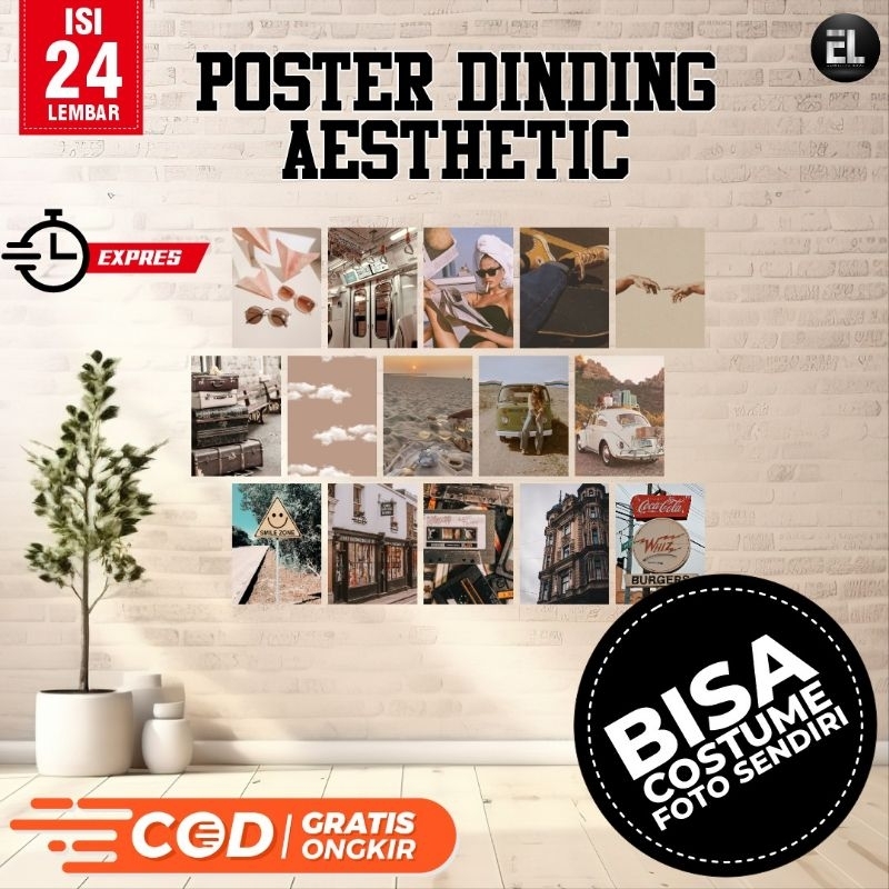 Poster Dinding Kamar Aesthetic Isi 24 | PcsPoster Dinding Kamar Cewek Cowok | Poster Murah Ukuran A6