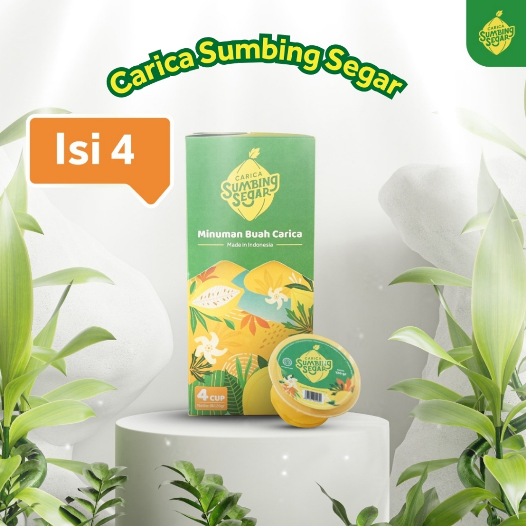 

Manisan Carica Sumbing Segar Box isi 4 Cup 120 gram Khas Dieng Wonosobo