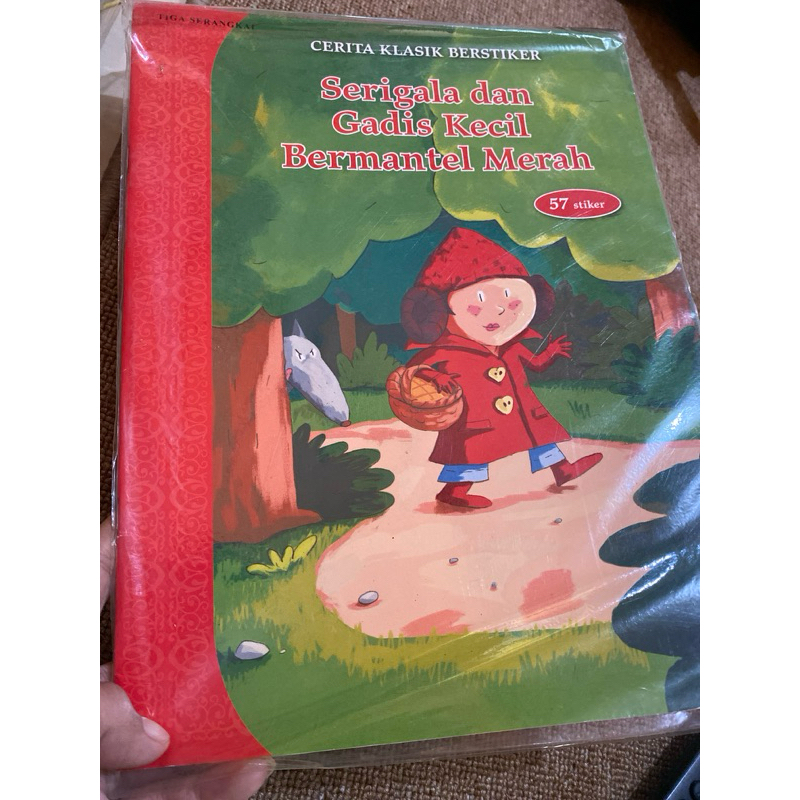 Buku Cerita Klasik Berstiker-Srigala dan Gadis kecil bermantel merah
