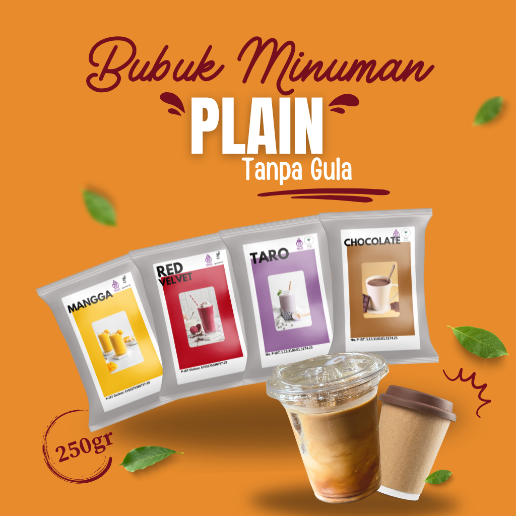 

Bubuk Minuman Rasa 250gr Plain Tanpa Gula Bubuk Minuman Premium Serbuk Minuman Rasa Kiloan