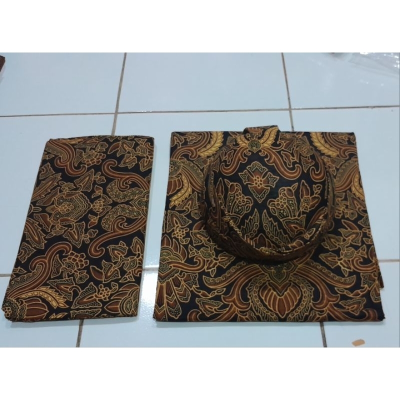 Kain jarik polos 2biji+blangkon