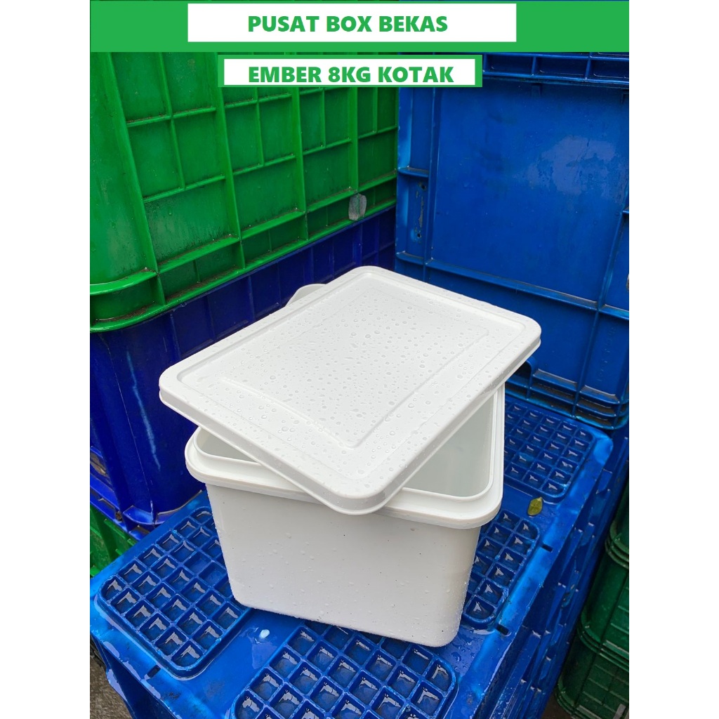 ember es krim kotak 8kg putih/ember magot /pot tanaman rumah