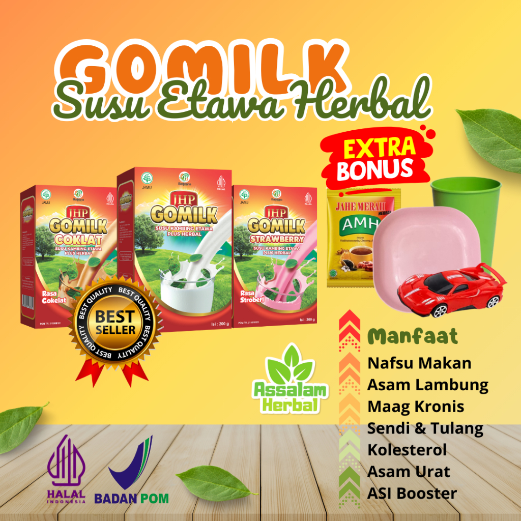 

GOMILK Susu Kambing Etawa Booster Nutrisi Gizi Alami Tubuh Kuat Sehat HALAL BPOM