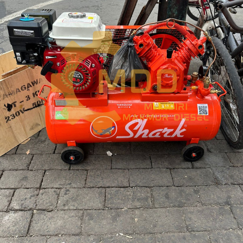MESIN KOMPRESSOR ANGIN SHARK 1/2HP KOMPRESOR 2 PISTON COMPLETE MESIN
