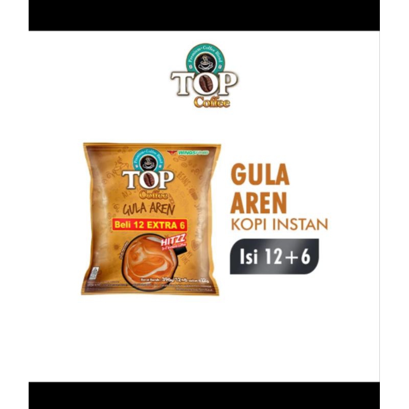 

FREE PACKING- TOP KOPI Gula Aren 22gr Isi 12+6
