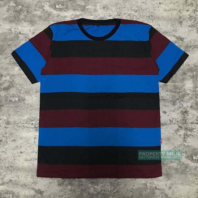 Heyho - Stripe Blk/Mr/Bl | Kaos Pendek