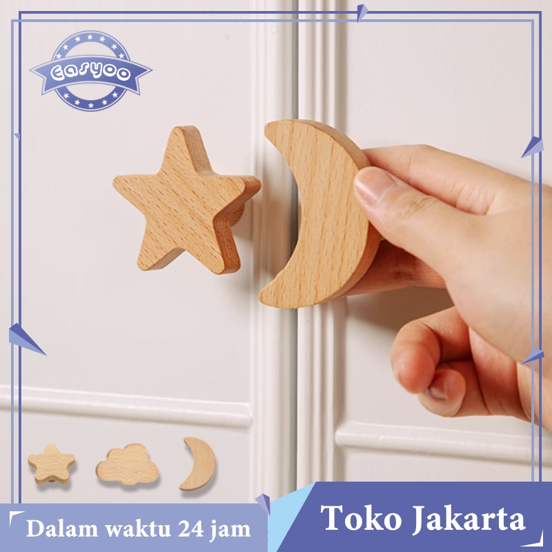 Handle Pintu Lemari Door Knob Pegangan Pintu Lemari Kayu Cloud Moon Star Kids Handle