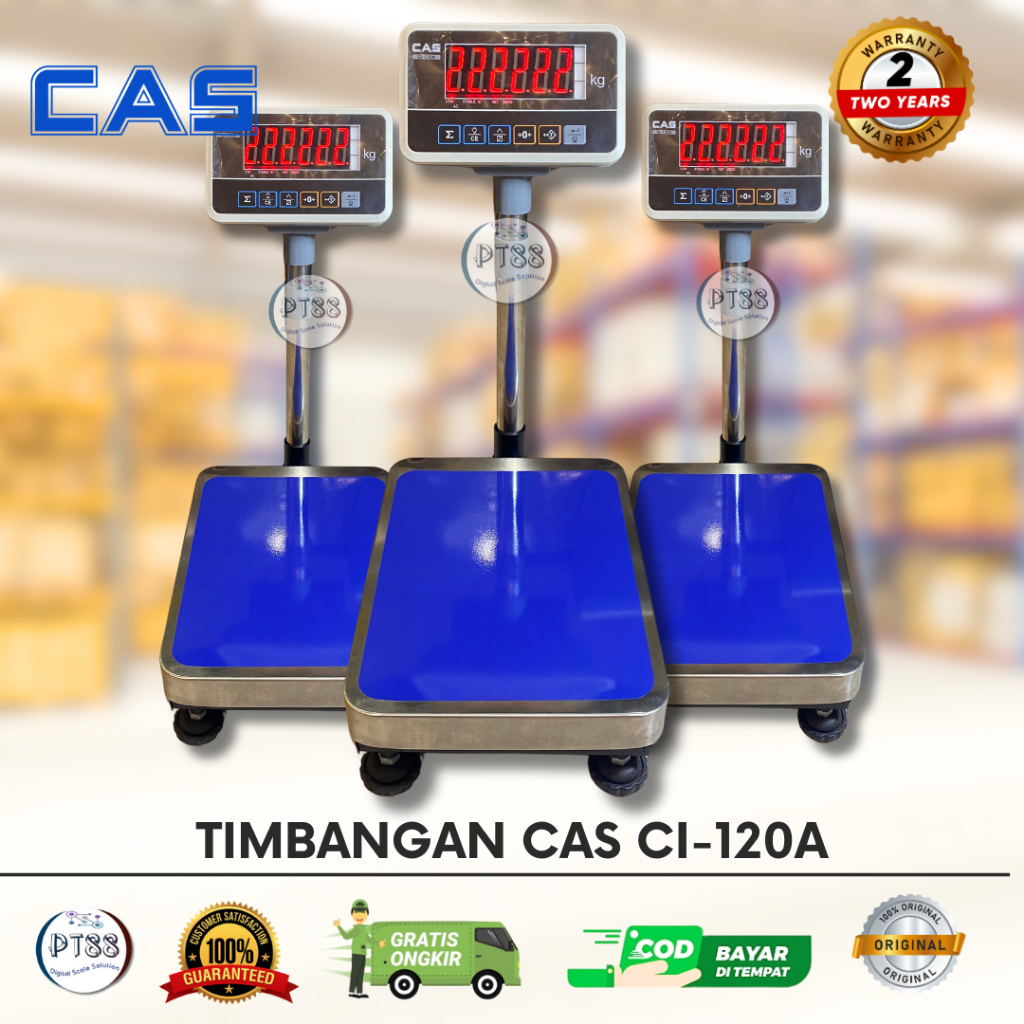 Timbangan Digital 50Kg, 60Kg, 80Kg, 100Kg x 1Gram / Timbangan Barang CAS CI-120A 50Kg, 60Kg, 80Kg,10
