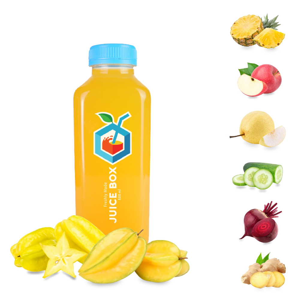 

Cold Pressed Juice Starfruit Carambola Jus Belimbing 500 ml 1 Liter