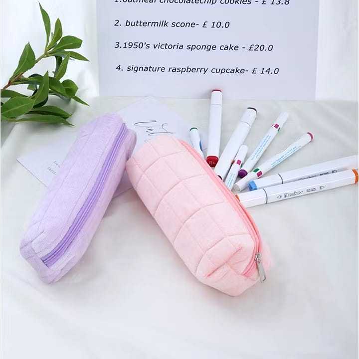 

AB108 Tas Pensil Pillow Pouch Serbaguna Motif Bulu Pouch Pillow Korea Kosmetik Bulu