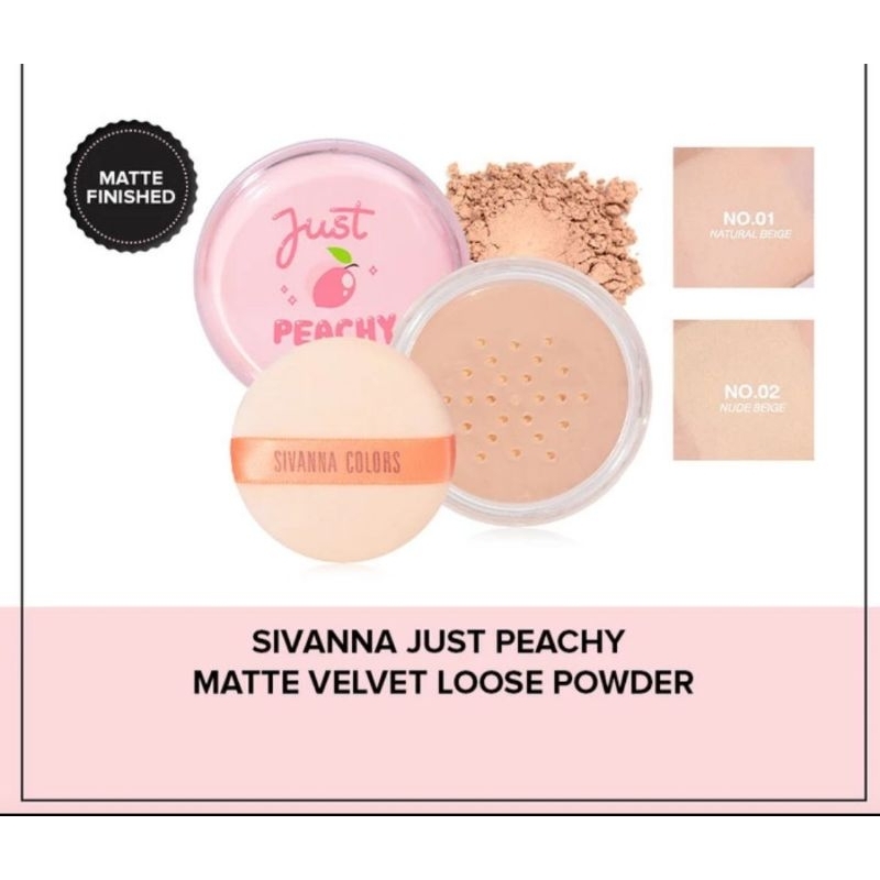 HF197 SIVANNA COLORS JUST PEACHY MATTE VELVET LOOSE POWDER / BEDAK TABUR / KOSMETIK / BEDAK THAILAND