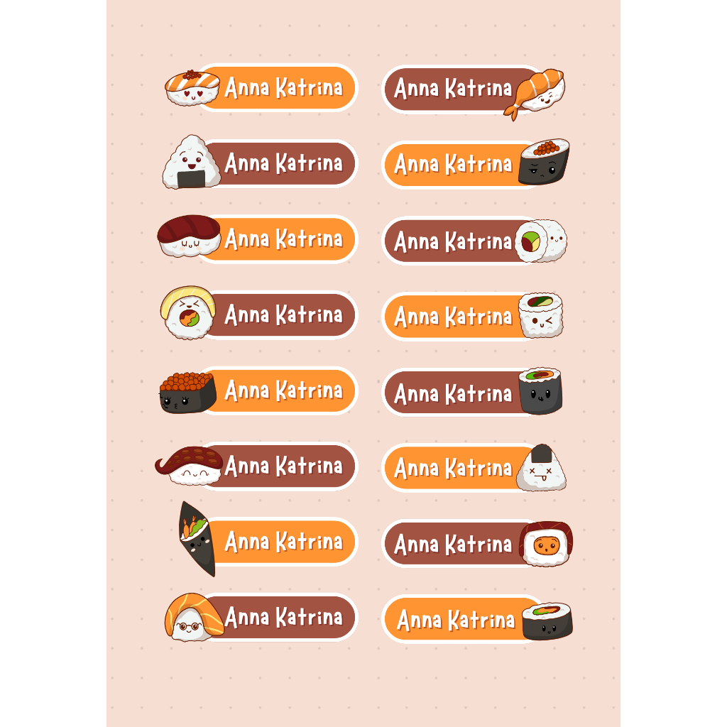 

Sticker Nama Anak (Sushi)