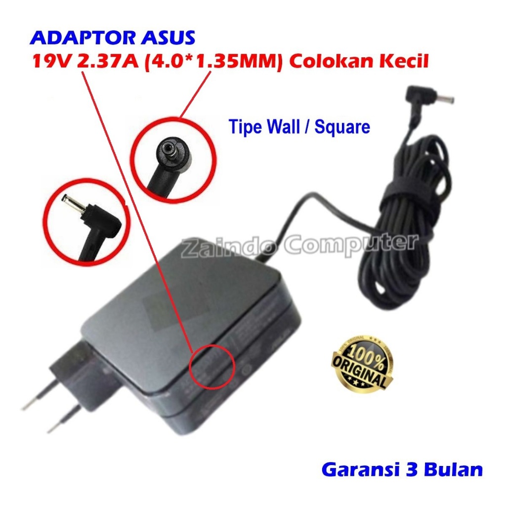 ADAPTOR ASUS CHROMEBOOK SERIES 19V 2.37A (4.0*1.35MM) C202 C202S C202SA C202SA-YS01 C202SA-YS02 C300