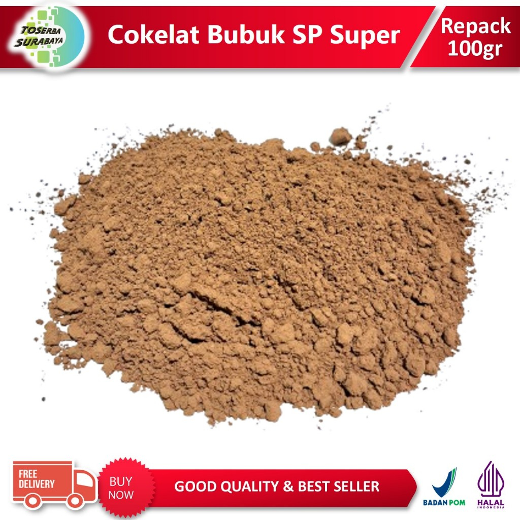 

Cokelat Bubuk SP Super 100gr (Fat 10-12%) - Cocoa Powder - Coklat Bubuk