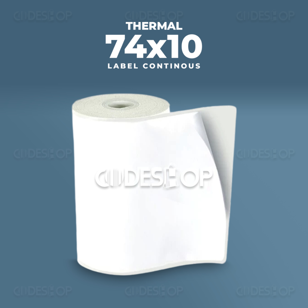 

Label Sticker 74 x 10 M/80 x 10 m Printer Thermal Continues