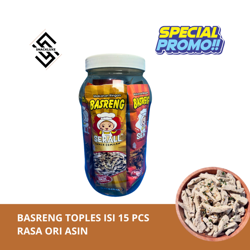 

Basreng Karakter SERALL Toples Isi 15Pcs rasa Original Asin