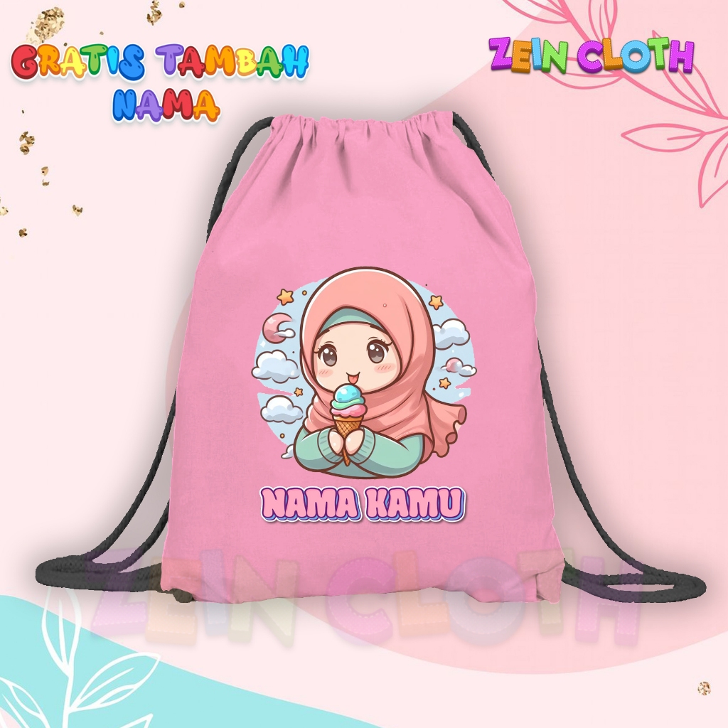 Tas Serut Anak Perempuan Mengaji Lucu / Tas Ngaji Anak PAUD TK