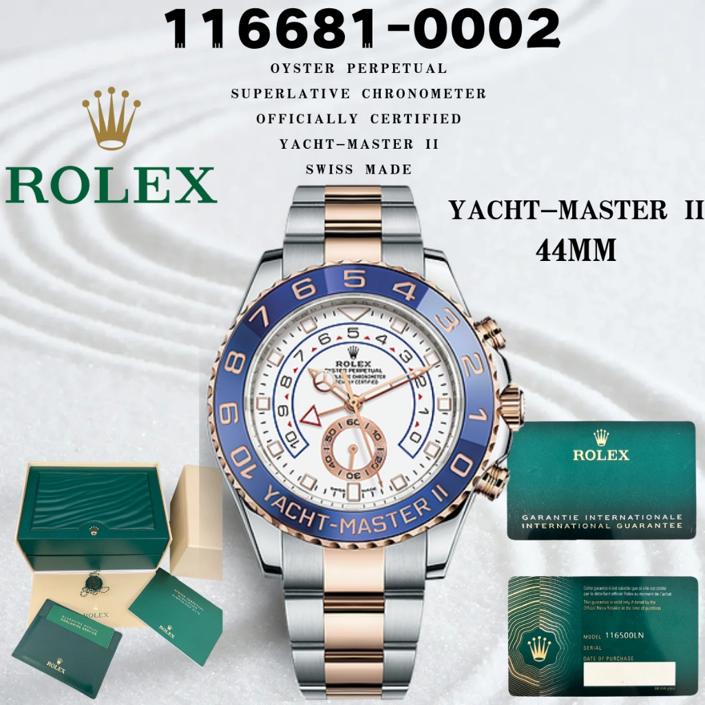 Rolex 100% Jam Tangan Rolex Asli M116681-0002 Yacht-Master II Series Jam Tangan Safir Cermin Pria da