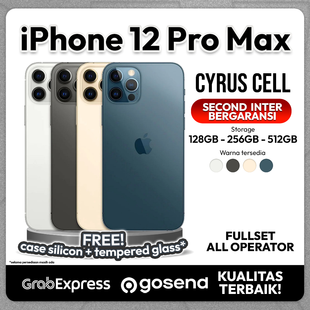 IPHONE 12 PRO MAX 128GB/256GB IBOX INTER 100%|FULLSET LIKE NEW Cyrus cell