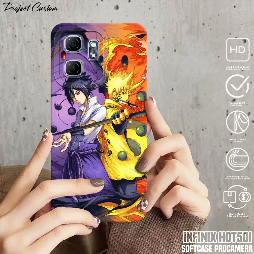 Softcase Hp Infinix Hot 50i - Case Infinix Hot 50i ( Anime NRT ) Silikon Hp Infinix Hot 50i - Casing