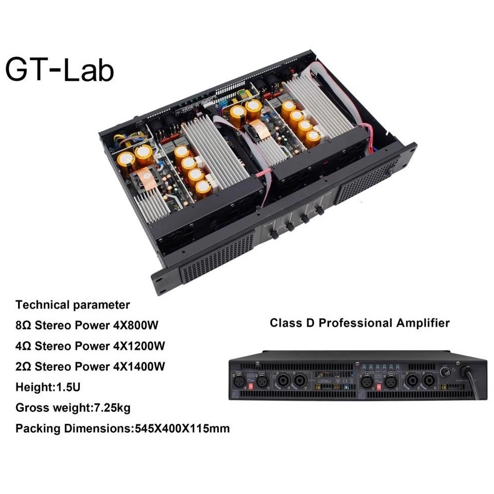 Power Amplifier GT Lab SC4800/GT-Lab SC4800 2 Channel Professional Audio Power/Sound System GT Lab