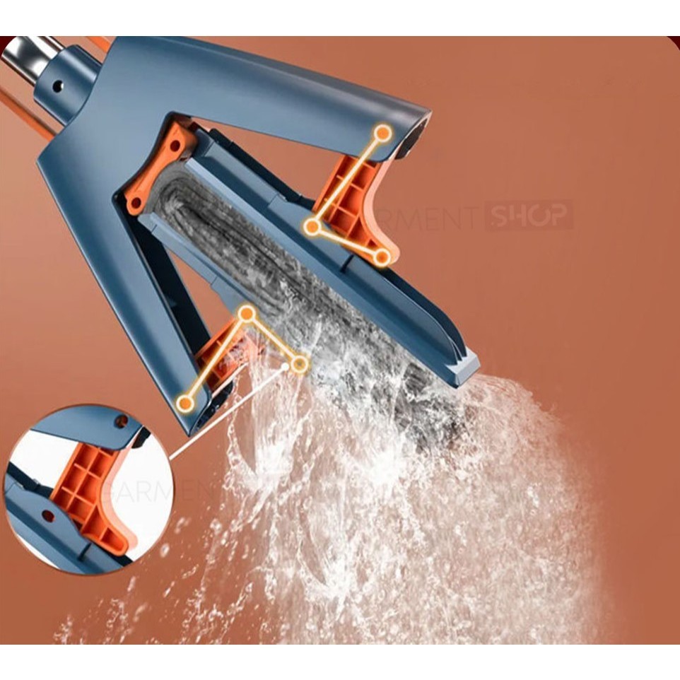 Alat Pel Set Peras Tarik Praktis Karet Pembersih Pelan Pengering Lantai Sodok Pel Busa Serbaguna