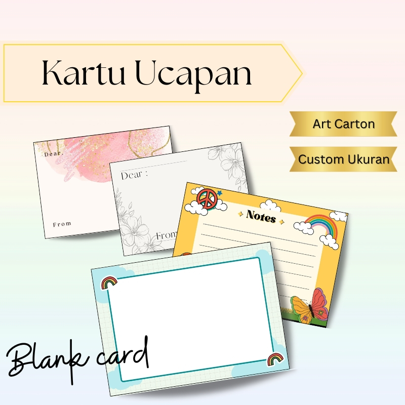 Kartu Ucapan Kosong Blank Cards Greeting Card KARTU ULANG TAHUN KARTU UCAPAN SELAMAT KOSONG - Digipr