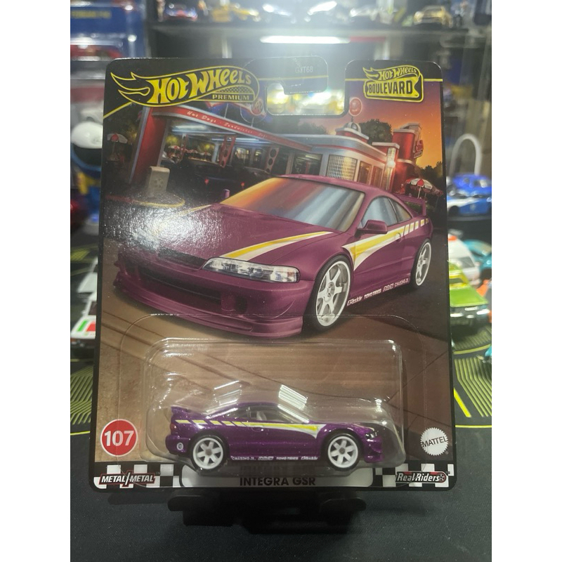 hot wheels premium boulevard CUSTOM 01 ACURA INTEGRA GSR (free protector)