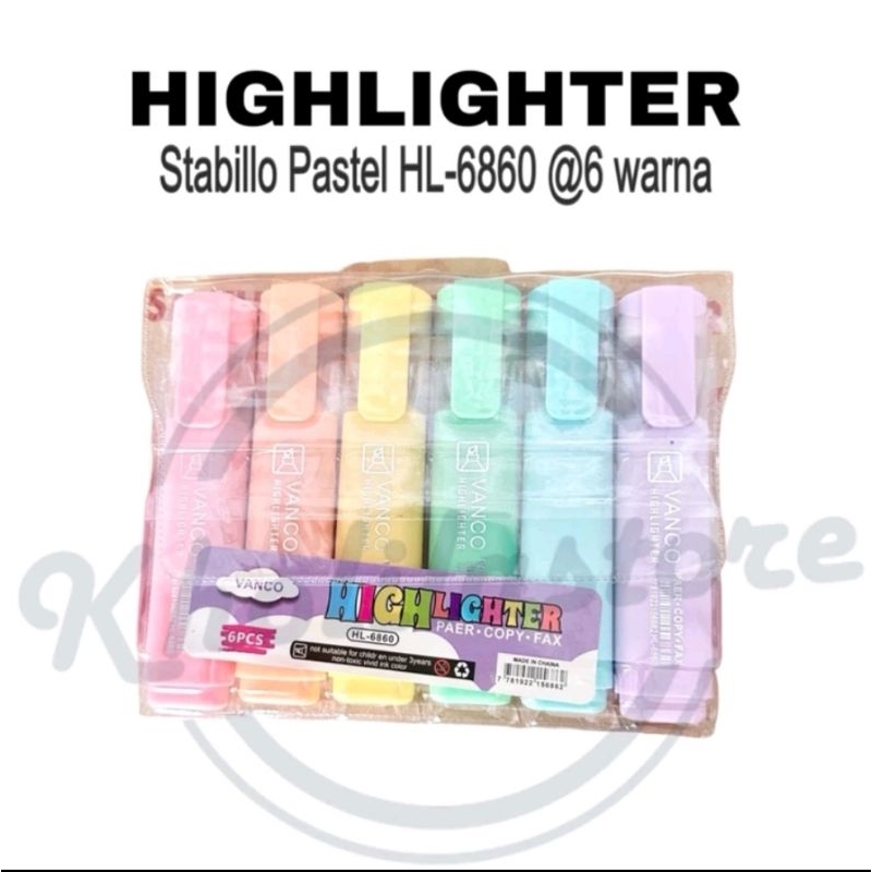 

Highlighter Vanco 6 warna