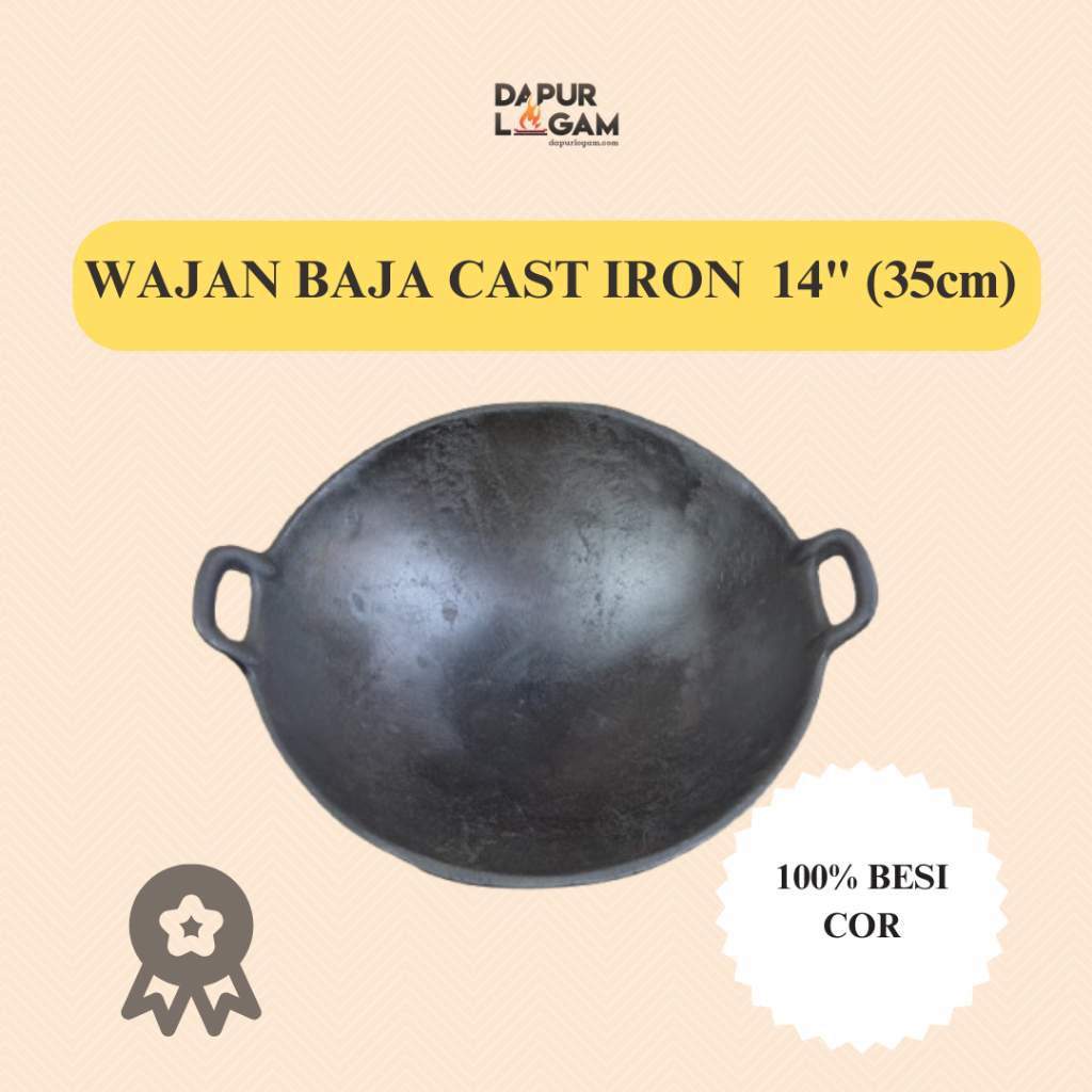 WAJAN BAJA COR 14" 35CM/ WAJAN KUALI BAJA/ WOK BESI COR/ WAJAN JUMBO / PRE SEASONED