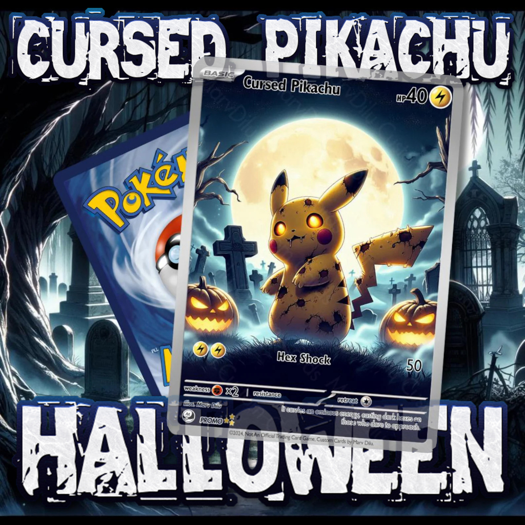 KARTU POKEMON TCG HOLOGRAM SPECIAL HALLOWEEN - CURSED PIKACHU