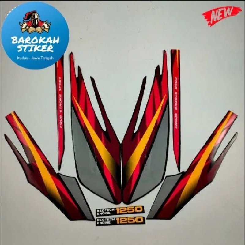 Striping Stiker Polet List honda gl max glmax 1997 1998 neo tech hitam merah list body standar model