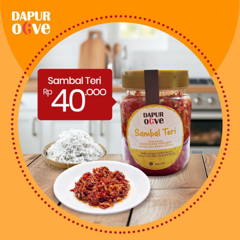

SAMBAL SAMBEL GORENG TERI PEDAS ENAK INSTAN SIAP SAJI BOTOL DAPUR OLIVE