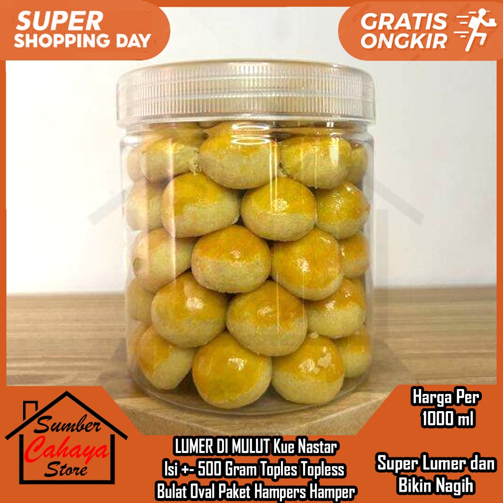 

SUPER LUMER DI MULUT Kue Nastar Isi +- 500 Gram Gr Toples Topless Bulat Oval Paket Hampers Hamper Nas Tar Spesial Toples Halal Idul Fitri Natal Natalan Christmas Manis Kering Nanas Tart Tar Murah Kilo Kg 1/2 Rds4 Jar 1000 ml Lebaran Mentega Wisman