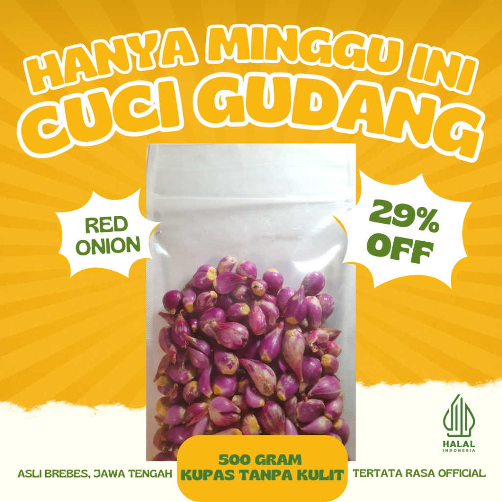 

BAWANG MERAH BREBES KUPAS TANPA KULIT 500 GRAM