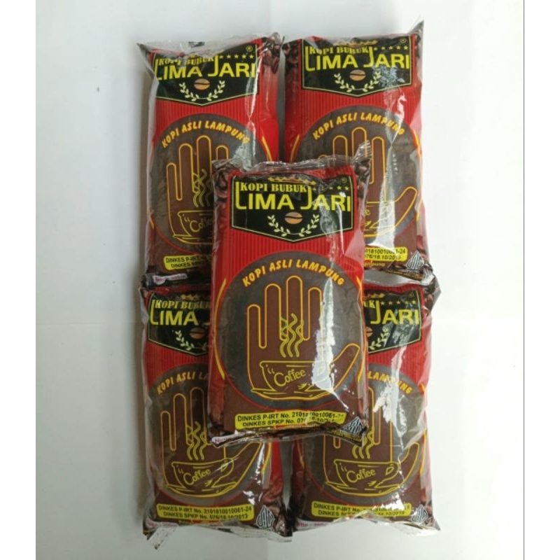 

1 kg Kopi Lima Jari - Kopi Robusta Lampung 200gr ( 5 pcs )