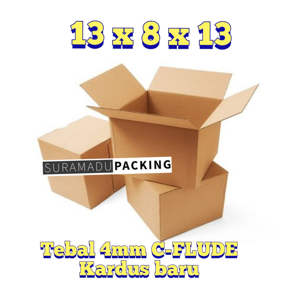 

Kardus box karton packing 13x8x13 cm Packing Polos dan Tebal 4mm C FLUDE