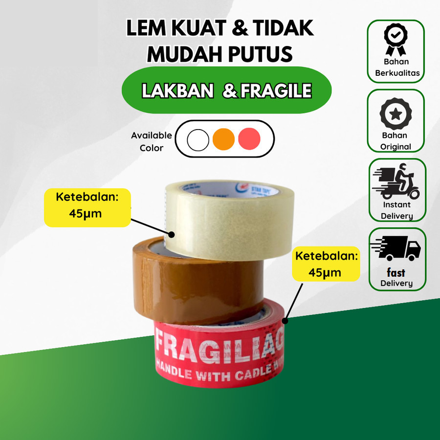 

1 SLOP LAKBAN ISOLASI (6 PCS) 45MM PANJANG 100 YARD MURAH EKONOMIS