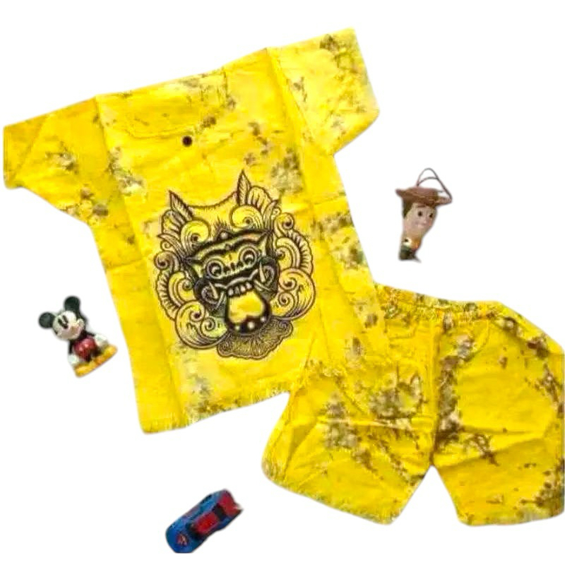 Baju Barong Anak Laki Laki Perempuan 1-10 Tahun Setelan Barongan Bali Set Kaos Celana Cowok Cewek