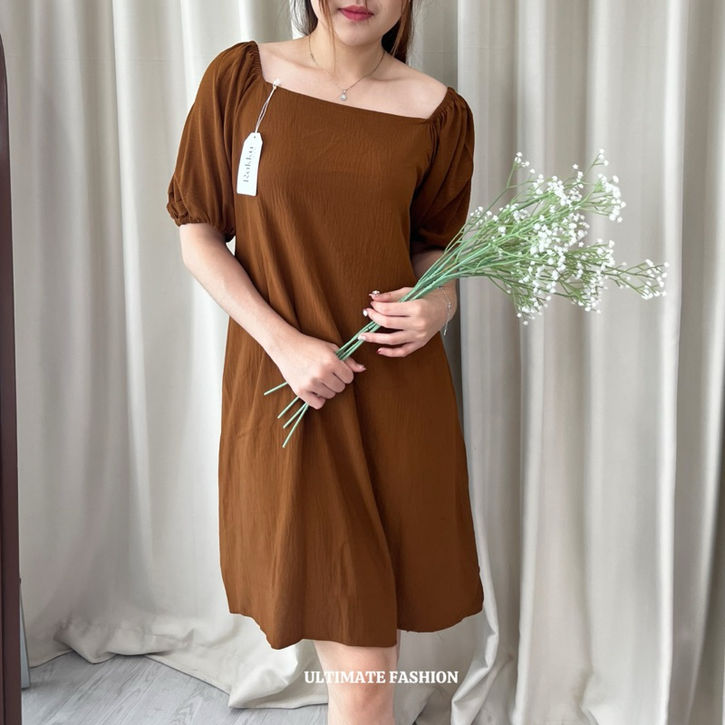 Jenny Dress Crinkle Airflow Jumbo / Long Dress Crinkle Lengan Balon Wanita Rakku 371