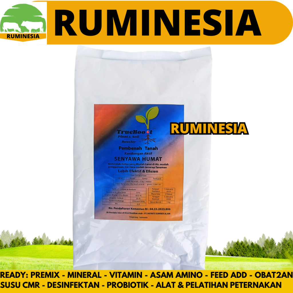 TRUEBOOST 1 KG - Asam Humat 1 kg - Pembenah Tanah - Humic Acid 90% - Sodium Humate 90%