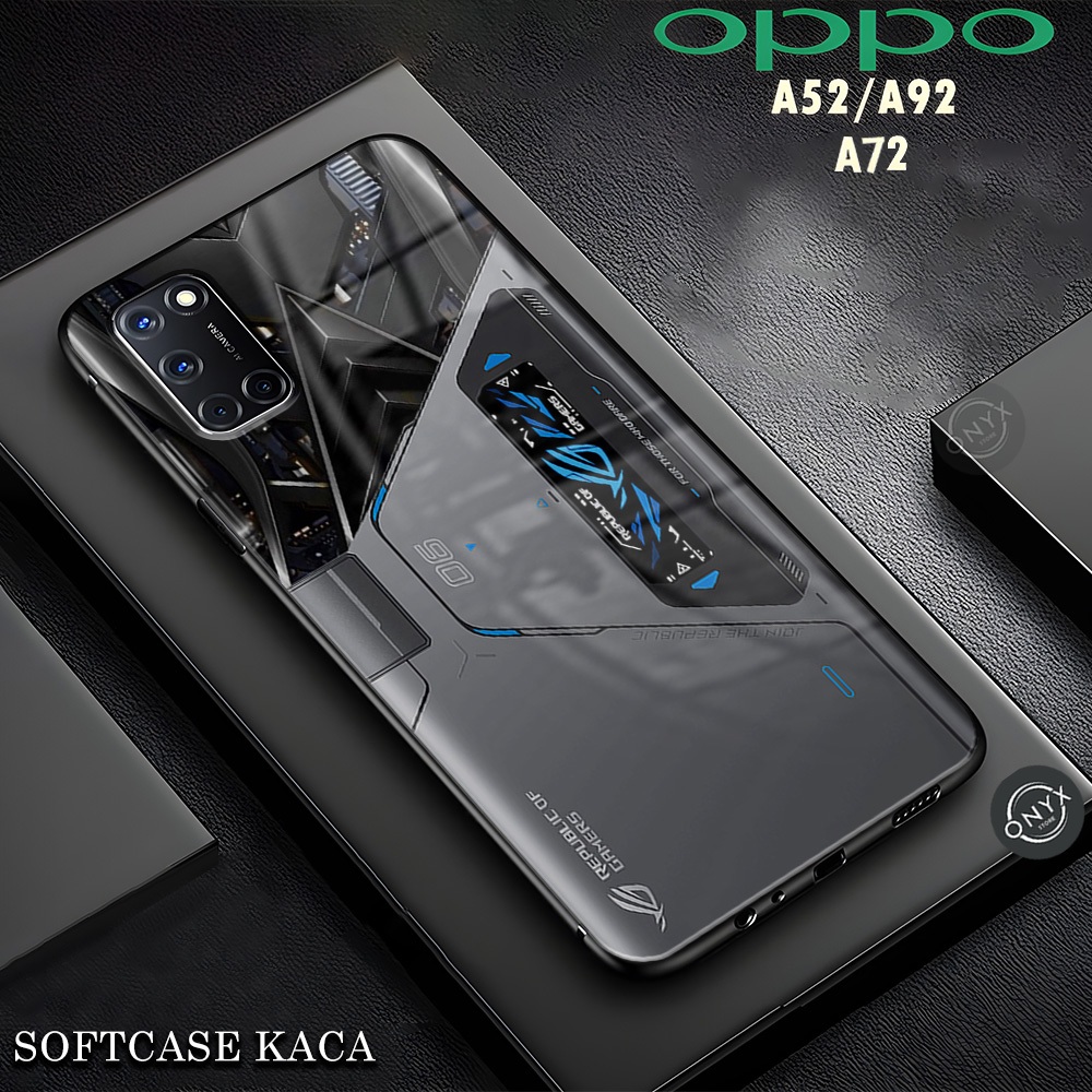 [AA33] Softcase Kaca OPPO A52 A72 A92 | Casing Oppo Kilau | Motif Rog Keren