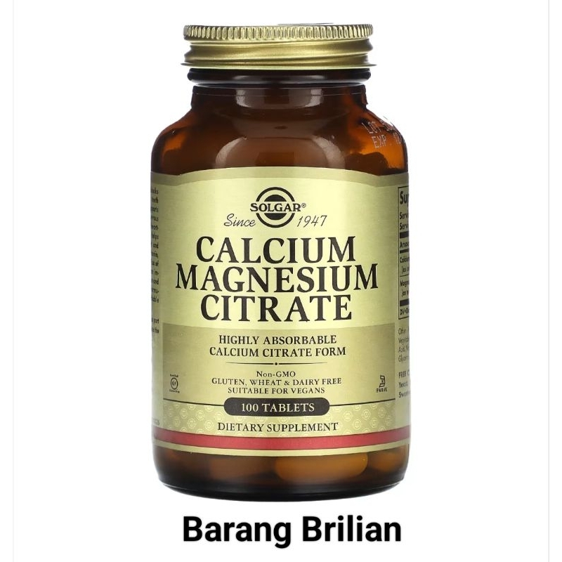 Solgar Calcium Magnesium Citrate 100 250 Tablets