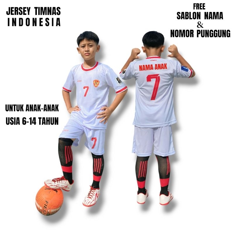 JERSEY TIMNAS INDONESIA ANAK-ANAK FREE SABLON NAMA _ JERSEY TIMNAS INDONESIA HOME AWAY ANAK-ANAK