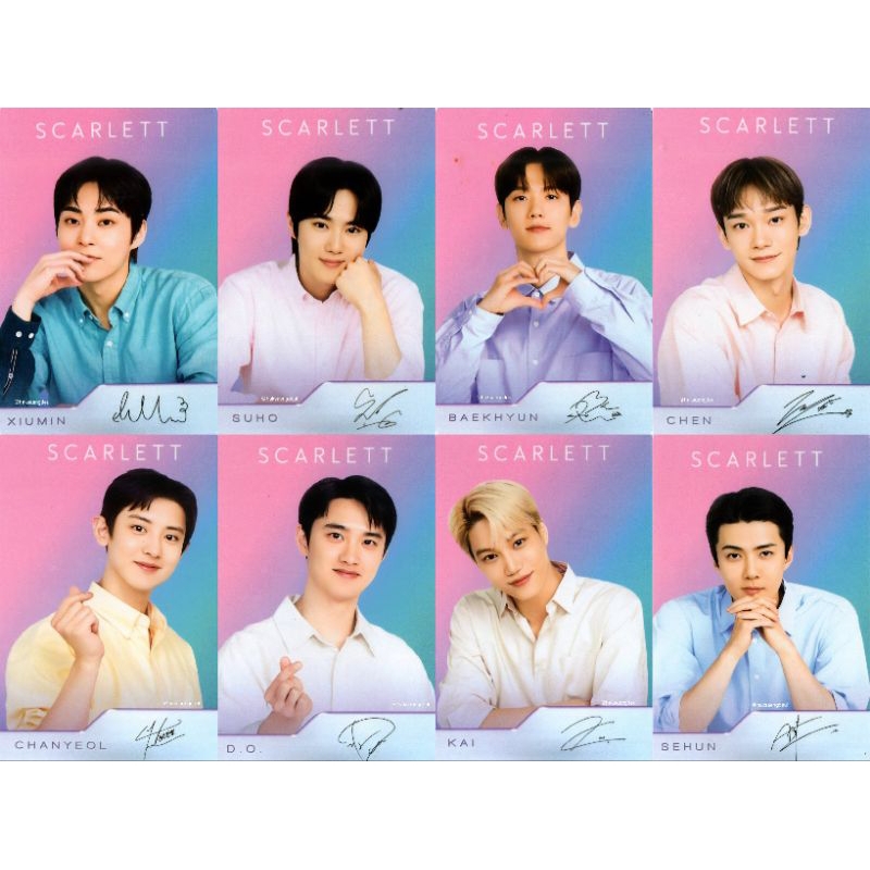 READY SCARLETT EXO PHOTOCARD OFFICIAL PC  CHANYEOL SUHO CHEN BAEKHYUN KAI KUTANG XIUMIN DO SEHUN VIV
