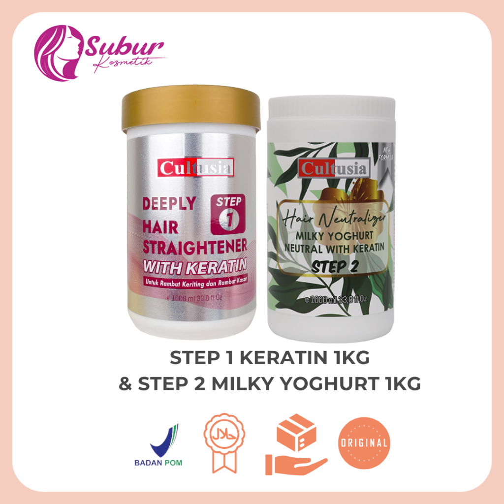 NEW FORMULA Cultusia Obat Smoothing Rambut With KERATIN 1Kg (Step-1 & Step-2 Neutral)