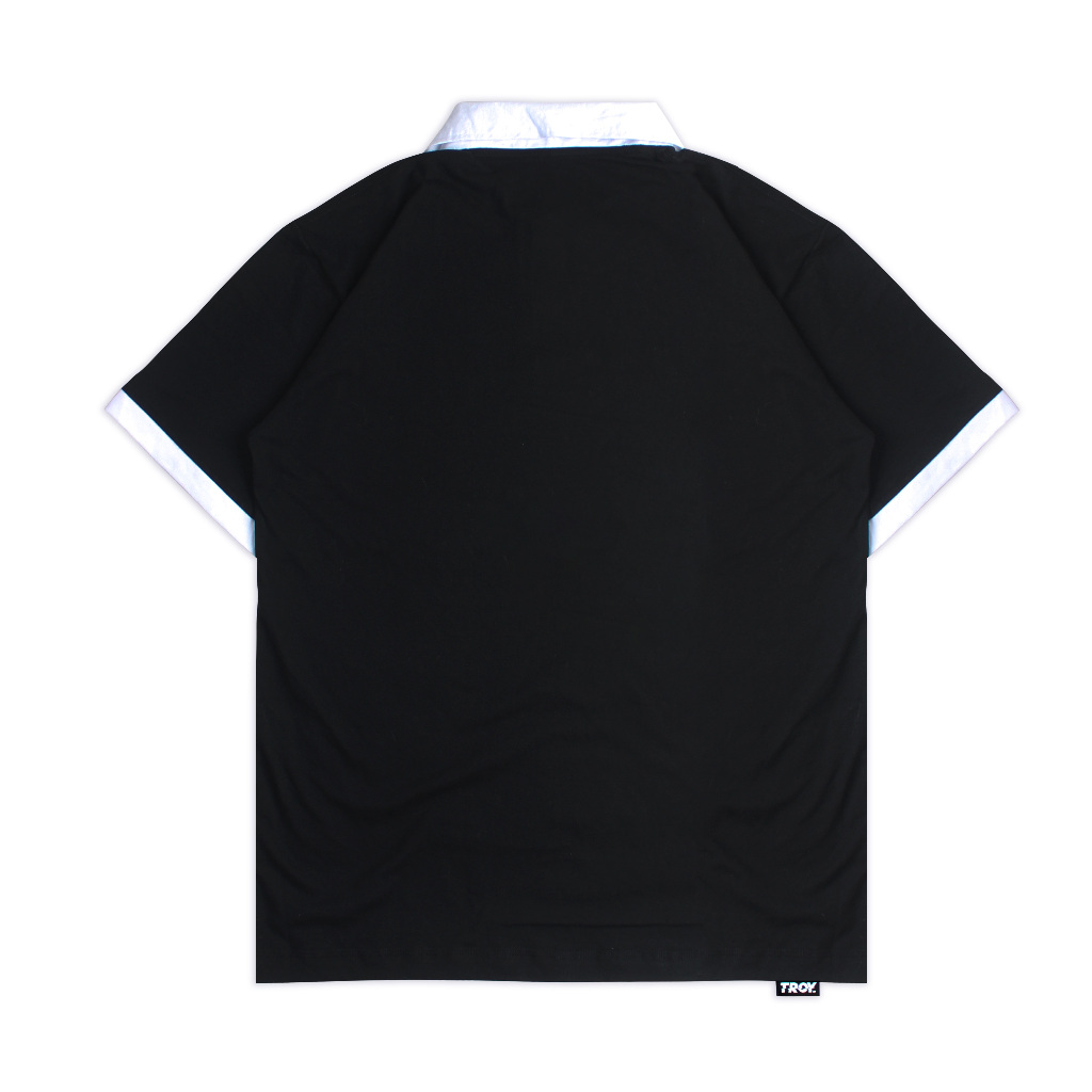 Troy Company Wangky Polo Shirt Black White Odisseus - Kaos Polo Wangki Pria Hitam Putih WKD 2905